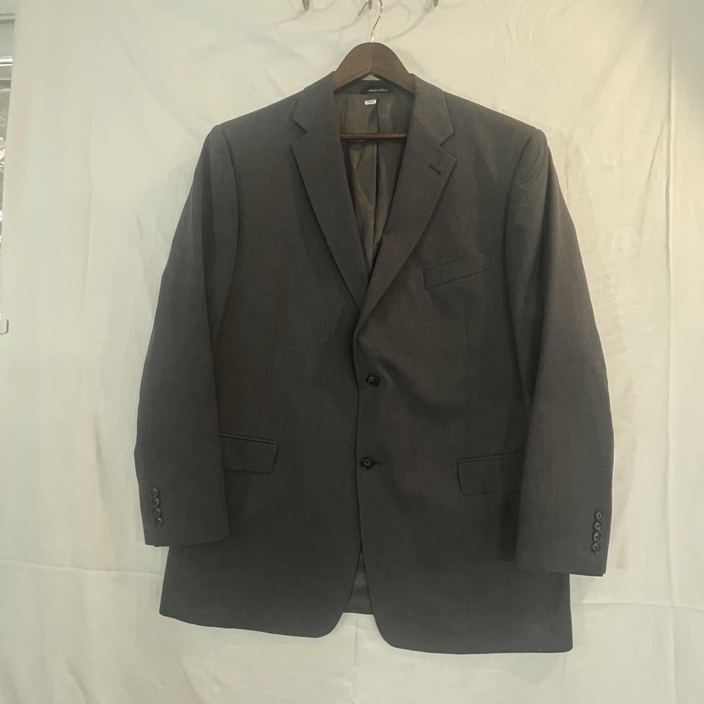Roundtree & Yorke Blazer Mens 46L Gray 100% Wool Two Button Dillard's‎ Jacket